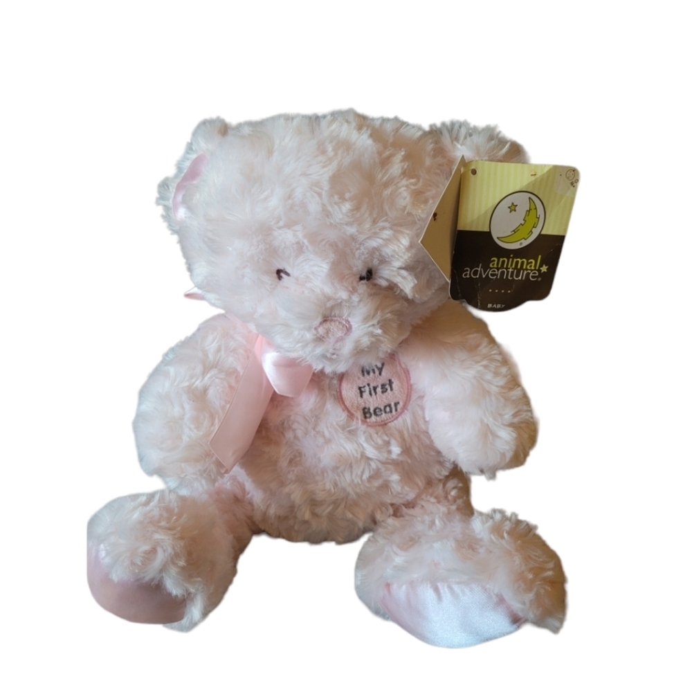 Animal Adventure 15" My First Bear Baby Girl Pink Plush Stuffed Animal NWT